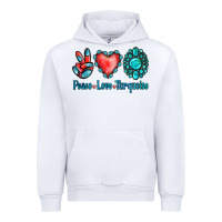 White Peace Love Turquoise Urban Hoodie - Jasminsmagicworld