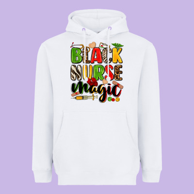 Black Nurse Magic Juneteenth Heavyweight Hoodie Designed By Zillion Design Studio
