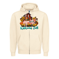Sandshell Welcome fall pigs Zipper Hoodie - RanaPortraitStore