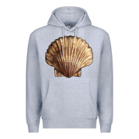 Heather Grey Japanese Scallop Shell Premium Hoodie - LillyAllenDesigns