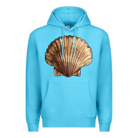 Ocean Blue Japanese Scallop Shell Premium Hoodie - LillyAllenDesigns