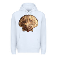 White Japanese Scallop Shell Premium Hoodie - LillyAllenDesigns