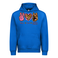 Cobalt Peace Love German Shepherd Urban Hoodie - Jasminsmagicworld