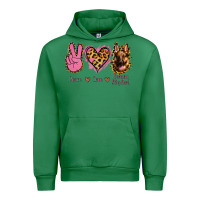 Emerald Peace Love German Shepherd Urban Hoodie - Jasminsmagicworld