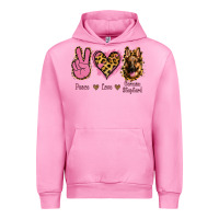Fuchsia Pink Peace Love German Shepherd Urban Hoodie - Jasminsmagicworld