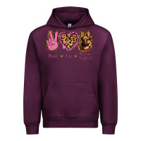 Mauve Wine Peace Love German Shepherd Urban Hoodie - Jasminsmagicworld
