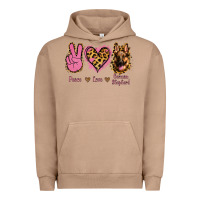 Pigment Burro Peace Love German Shepherd Urban Hoodie - Jasminsmagicworld