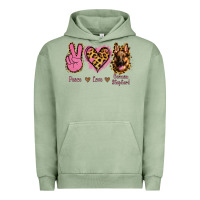 Pigment Oil Green Peace Love German Shepherd Urban Hoodie - Jasminsmagicworld