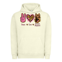 Pigment Pistachio Peace Love German Shepherd Urban Hoodie - Jasminsmagicworld