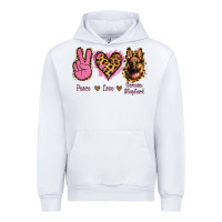 White Peace Love German Shepherd Urban Hoodie - Jasminsmagicworld
