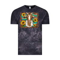 Cloud Black goat daisy sunflowers leopard serape glitter Vintage Tee - Artiststas