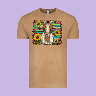 Goat Daisy Sunflowers Leopard Serape Glitter Vintage Tee Designed By Artiststas