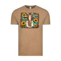 Vintage Coffee goat daisy sunflowers leopard serape glitter Vintage Tee - Artiststas