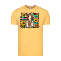 Vintage Mustard goat daisy sunflowers leopard serape glitter Vintage Tee - Artiststas