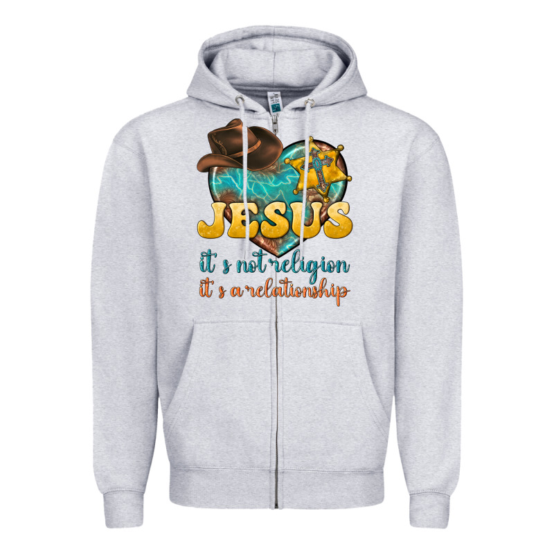 Jesus It S Not Religion It S A Relationship Zipper Hoodie by texasbilliewilder | Teevron