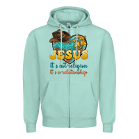 Seafoam jesus it s not religion it s a relationship Zipper Hoodie - texasbilliewilder