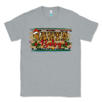 Heather Grey Santa Baby Western Christmas Classic Tee - RanaPortraitStore