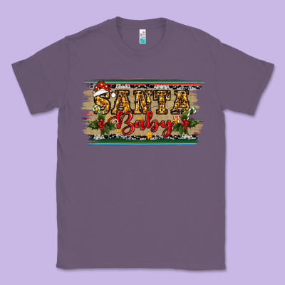 Santa Baby Western Christmas Classic Tee Designed By Ranaportraitstore