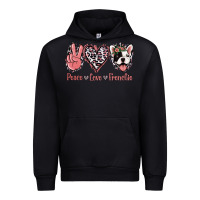 Black Peace Love French Bulldog Urban Hoodie - Jasminsmagicworld