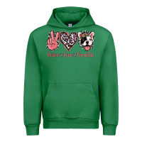 Emerald Peace Love French Bulldog Urban Hoodie - Jasminsmagicworld