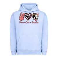 Peace Love French Bulldog Urban Hoodie | Teevron