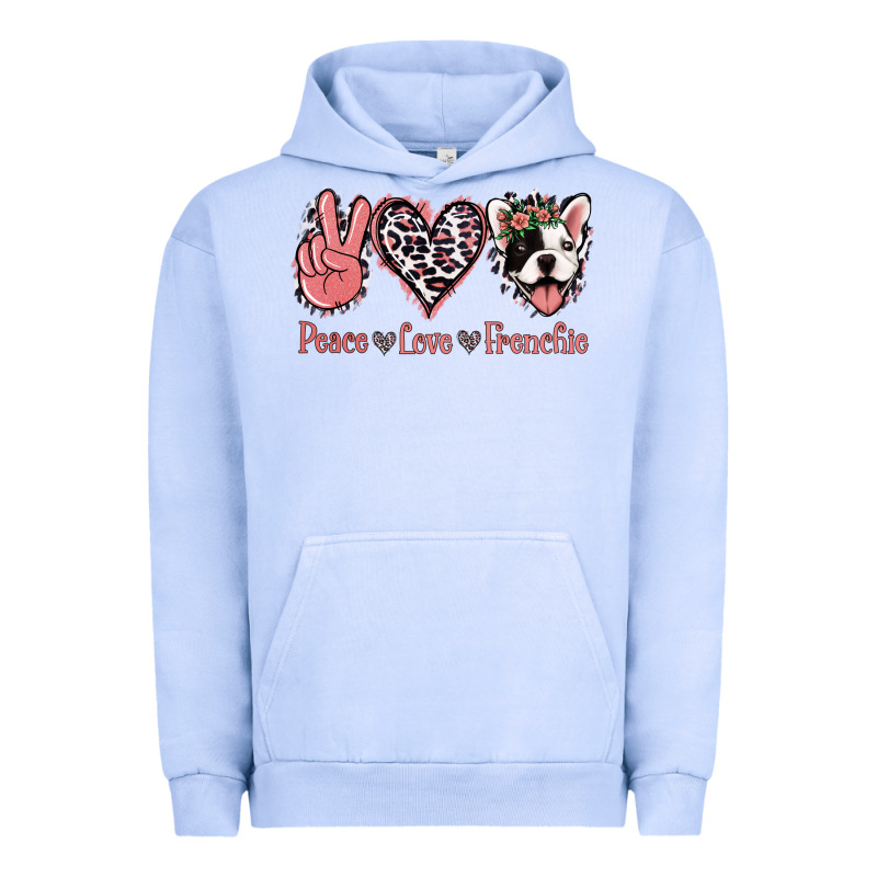 Peace Love French Bulldog Urban Hoodie by Jasminsmagicworld | Teevron
