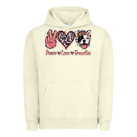 Pigment Pistachio Peace Love French Bulldog Urban Hoodie - Jasminsmagicworld