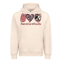 Sandshell Peace Love French Bulldog Urban Hoodie - Jasminsmagicworld