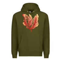 Army Green pink venus fan sea coral Premium Hoodie - LillyAllenDesigns