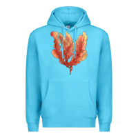 Ocean Blue pink venus fan sea coral Premium Hoodie - LillyAllenDesigns