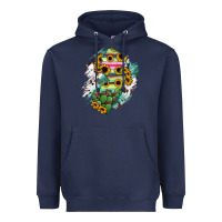 Navy New jersey State Map Heavyweight Hoodie - RanaPortraitStore