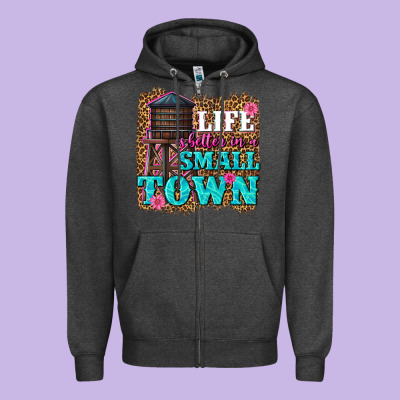 Life Is Better In A Small Town Zipper Hoodie Designed By Texasbilliewilder