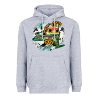 Heather Grey New York State Map Heavyweight Hoodie - RanaPortraitStore