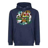Navy New York State Map Heavyweight Hoodie - RanaPortraitStore