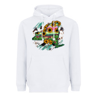White New York State Map Heavyweight Hoodie - RanaPortraitStore