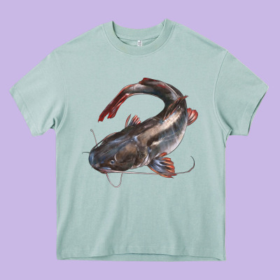 Catfish Illustrations Heavy Core Tee Designed By Lillyallendesigns
