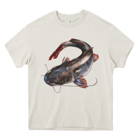 Cream Catfish Illustrations Heavy Core Tee - LillyAllenDesigns