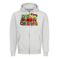 Dove Grey merry christmas truck Zipper Hoodie - Zillion Design Studio