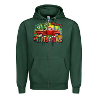 Sports Green merry christmas truck Zipper Hoodie - Zillion Design Studio