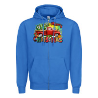 True Royal merry christmas truck Zipper Hoodie - Zillion Design Studio