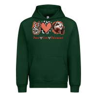 Forest Green Peace Love Dalmatians Urban Hoodie - Jasminsmagicworld