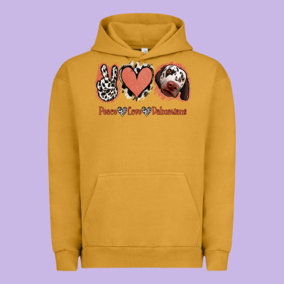 Peace Love Dalmatians Urban Hoodie Designed By Jasminsmagicworld