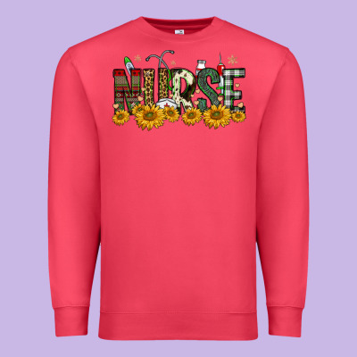 Christmas Nurse Sunflower Premium Sweatshirt Designed By Fadigitalartstudio