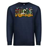 Navy christmas nurse sunflower Premium Sweatshirt - FaDigitalArtStudio