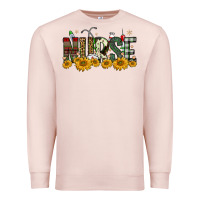 Pale Pink christmas nurse sunflower Premium Sweatshirt - FaDigitalArtStudio