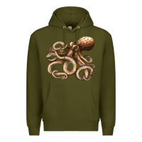 Army Green octopus Premium Hoodie - LillyAllenDesigns