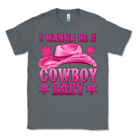 Charcoal Heather i wanna be a cowboy baby Classic Tee - texasbilliewilder
