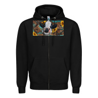 Black Baby cow with sunflower and leopard Zipper Hoodie - RanaPortraitStore