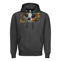 Charcoal Heather Baby cow with sunflower and leopard Zipper Hoodie - RanaPortraitStore