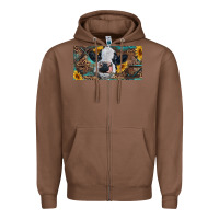 Chestnut Baby cow with sunflower and leopard Zipper Hoodie - RanaPortraitStore